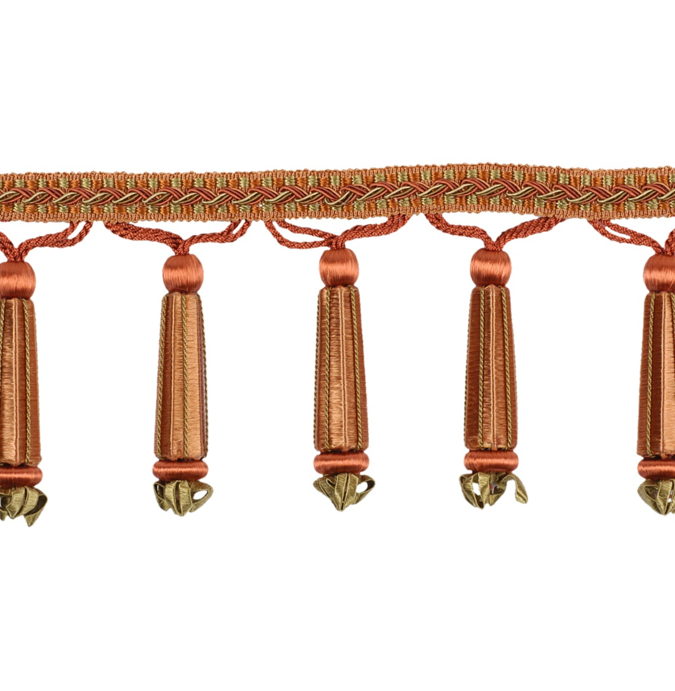 Decoluxe Beaded Fringe 95mm Trim Vermillion