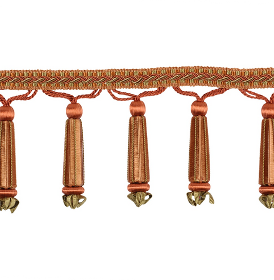 Decoluxe Beaded Fringe 95mm Trim Vermillion