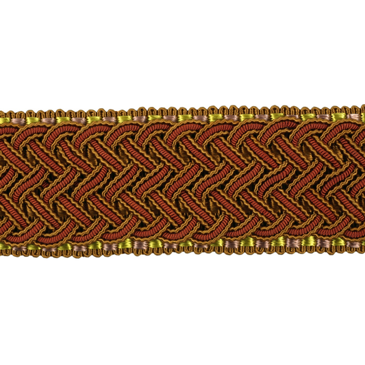 Decoluxe Braided Border 45mm Trim Burnished Copper