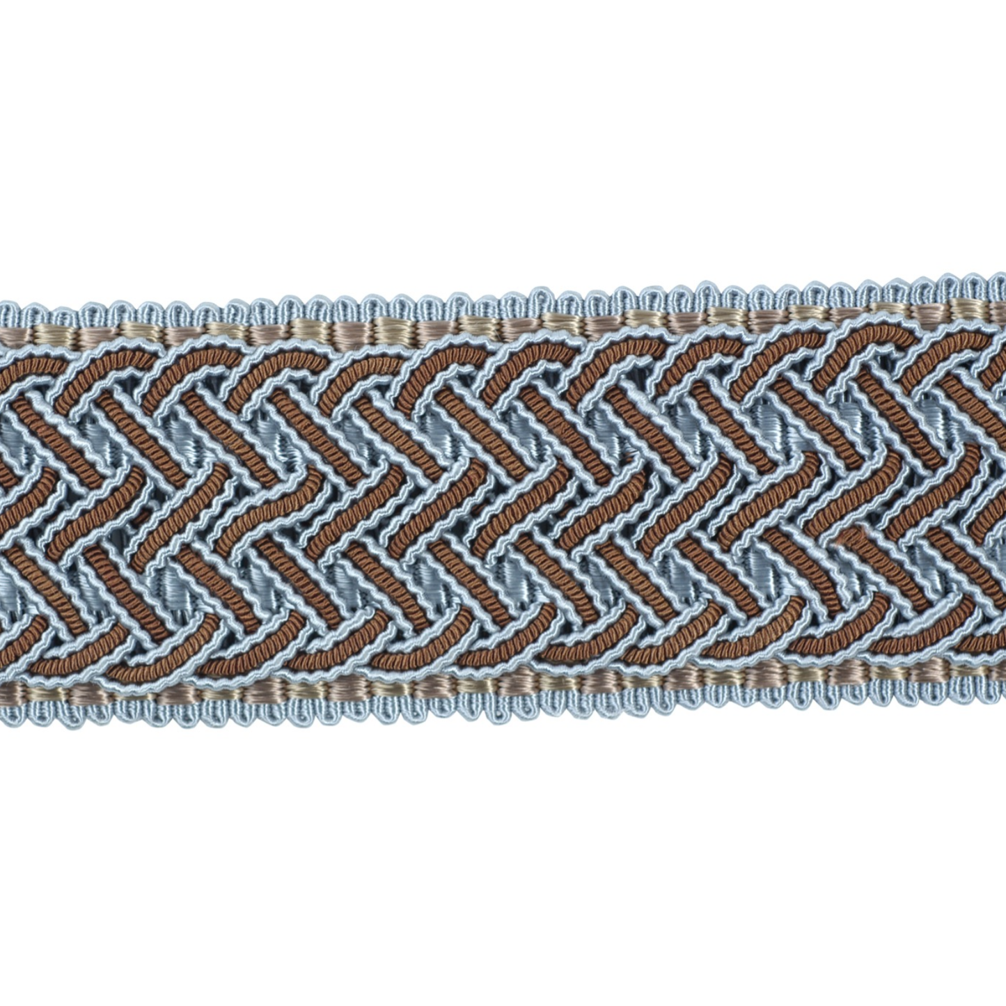 Decoluxe Braided Border 45mm Trim Drawing Room Blue
