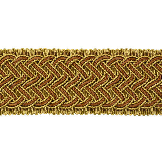 Decoluxe Braided Border 45mm Trim Gold