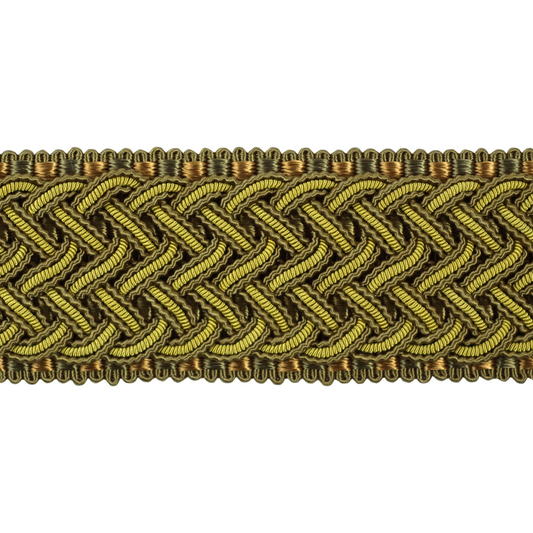 Decoluxe Braided Border 45mm Trim Verdant Gold