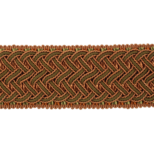 Decoluxe Braided Border 45mm Trim Vermillion
