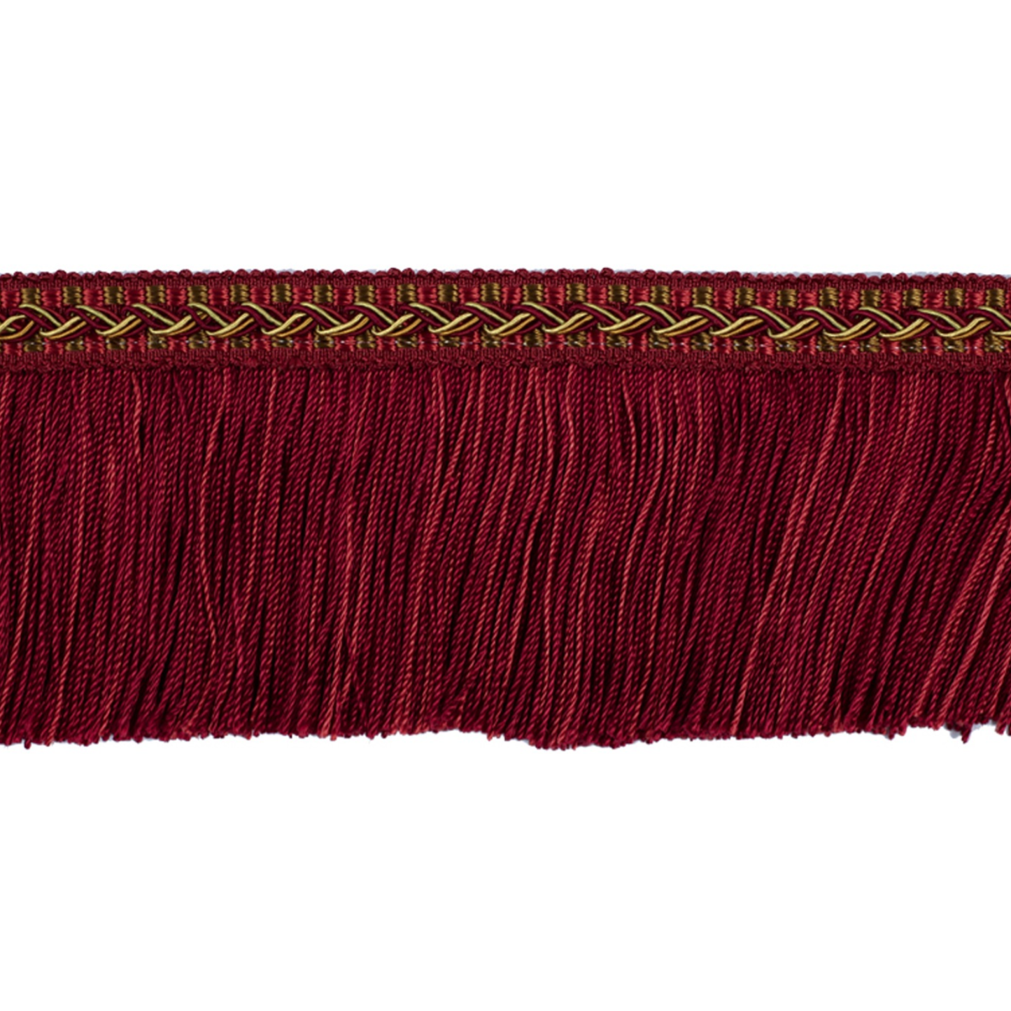 Decoluxe Cut Fringe 65mm Trim Crimson Gold