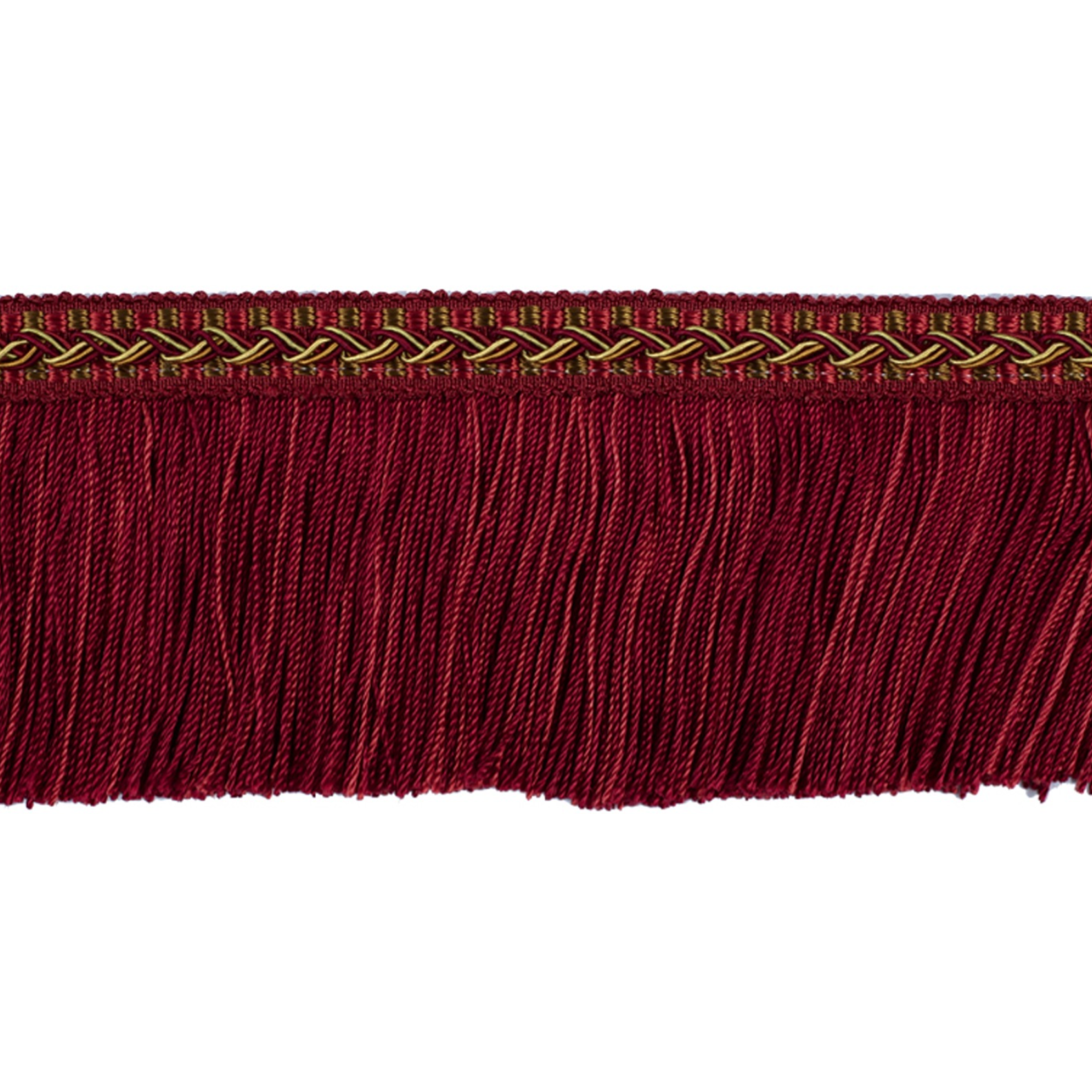 Decoluxe Cut Fringe 65mm Trim Crimson Gold