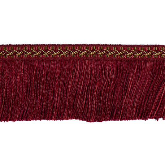 Decoluxe Cut Fringe 65mm Trim Crimson Gold