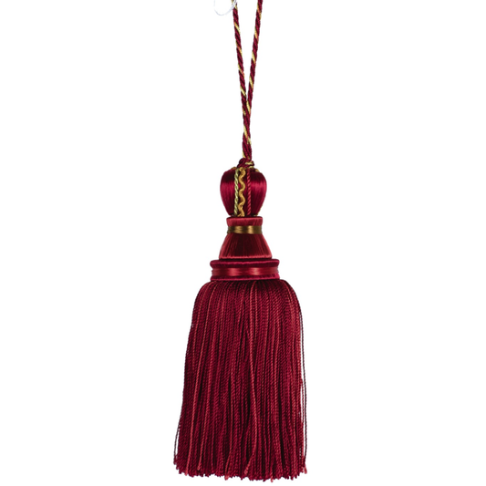 Decoluxe 13cm Decorative Key Tassel Crimson Gold