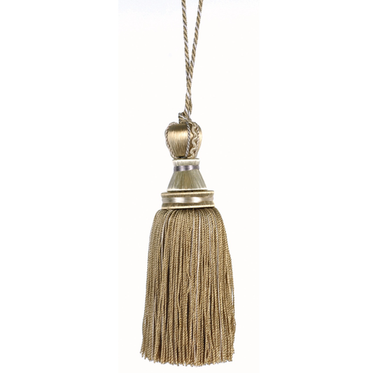 Decoluxe 13cm Decorative Key Tassel Silk Champagne