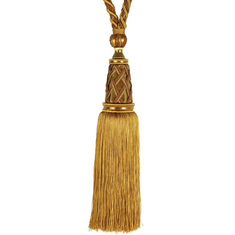 Decoluxe Decorative Single Tassel Tieback Gold