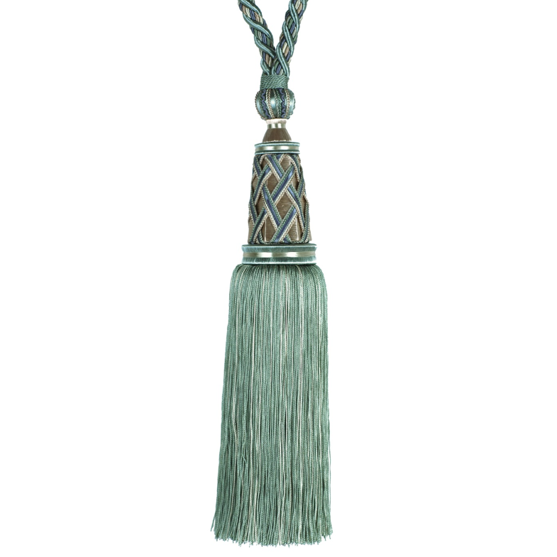 Decoluxe Decorative Single Tassel Tieback Seafoam