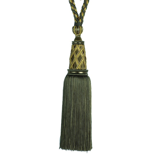 Decoluxe Decorative Single Tassel Tieback Verdant Gold