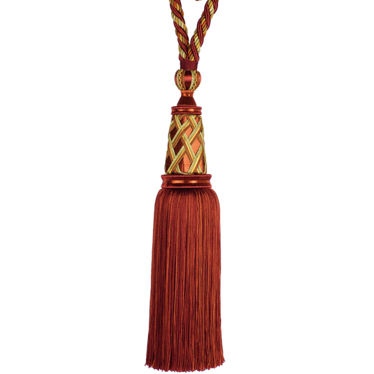 Decoluxe Decorative Single Tassel Tieback Vermillion