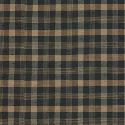 Dorchester Gingham Charcoal Drapery Check Fabric