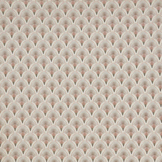 Art Deco Fan Blush Colour Embroidered Fabric 