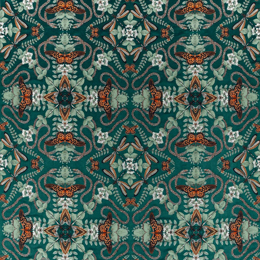 Emerald Forest Teal Jacquard