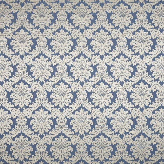 Reversable Damask Fabric Aegean Blue Curtains Blinds