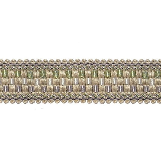 Florence braid trim in lavender with intricate beaded fringe design, ideal for curtain embellishments and fabric customisation in home décor.