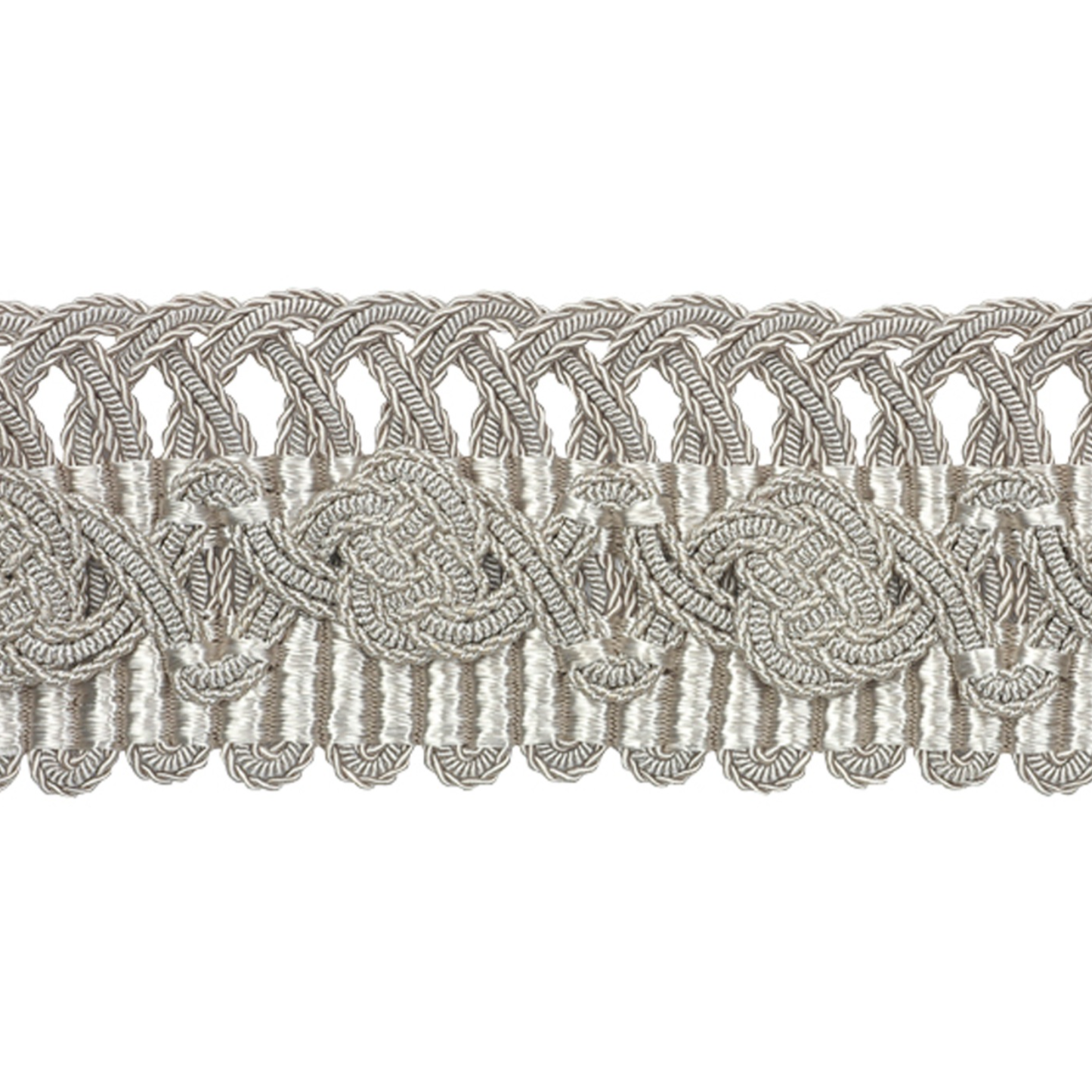 Decorative lace trim on a white background