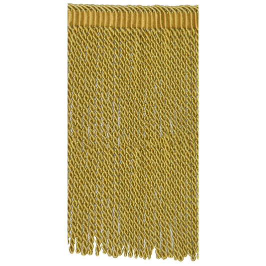 Imperial Gold Bullion fabric fringe on a white background