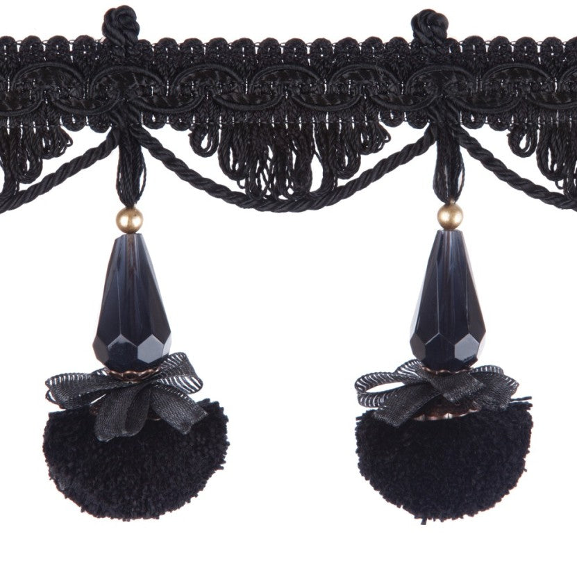 Grandeur Pom Pom Fringe Noir