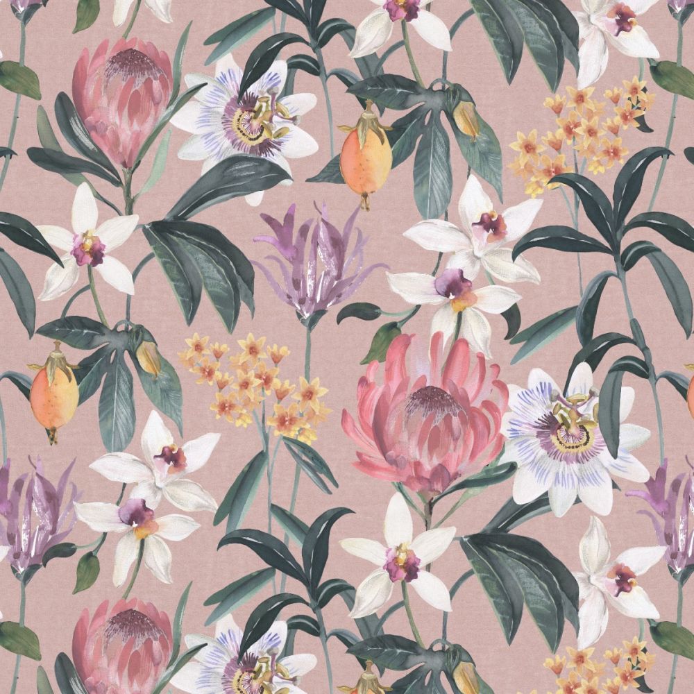 Kieli Floral Blush Curtain Fabric