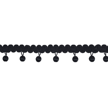 Lucent Beaded Fringe 25mm Trim Charcoal