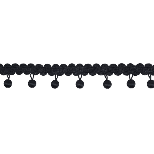 Lucent Beaded Fringe 25mm Trim Charcoal