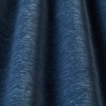Luxe Contract Chenille Atlantic fabric in deep blue with soft textured weave, ideal for durable upholstery in hotels and commercial interiors.