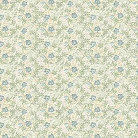 William Morris Mallow Cotton Fabric Apple-Linen for Upholstery, Curtain