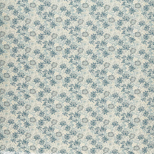 William Morris Mallow Jacquard Midnight-Denim Fabric for Curtains