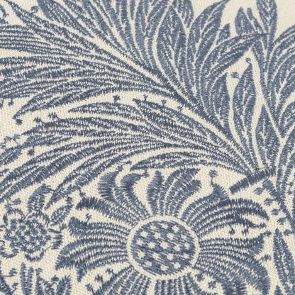 Marigold Embroidered Cushion Indigo