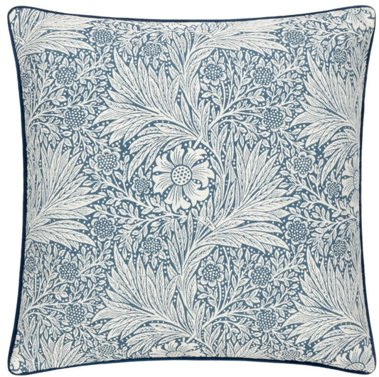 Marigold Piped Jacquard Cushion Indigo