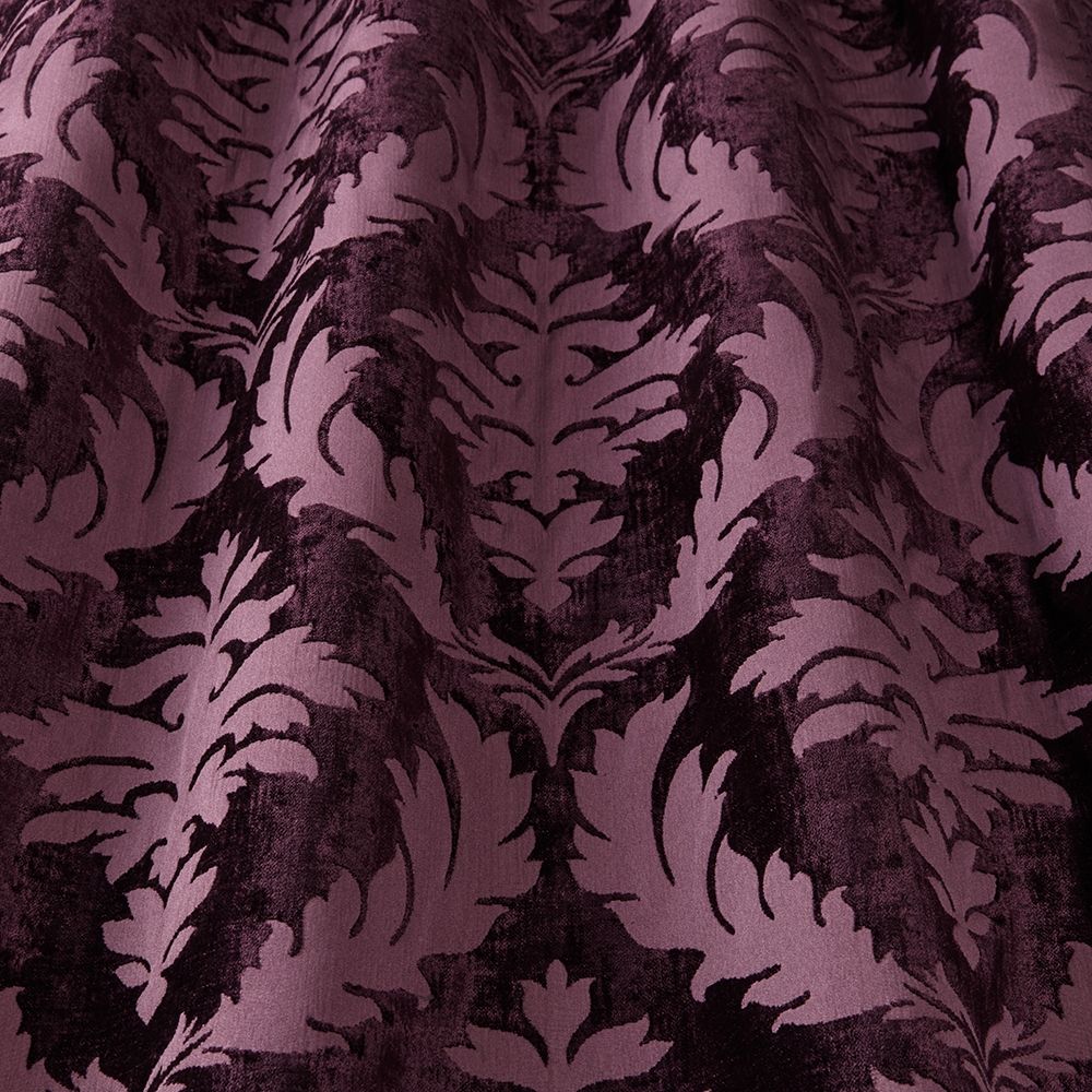 Mea Damask Amethyst Curtain Upholstery Fabric