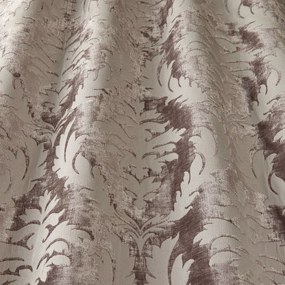 Mea Damask Mink Upholstery Curtain Fabric