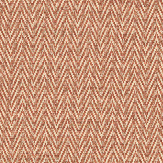 Peak Herringbone Woven Jacquard Tangerine Upholstery Fabric