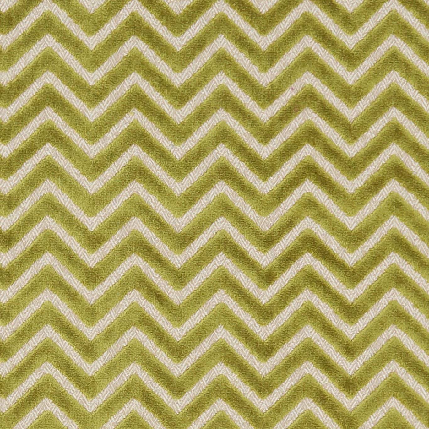 Rafter Chevron Citrus velvet fabric in lime green with a bold chevron pattern, ideal for curtains, blinds, and upholstery projects.