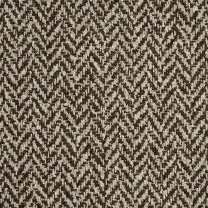 Textured fabric with a herringbone pattern in brown and beige.