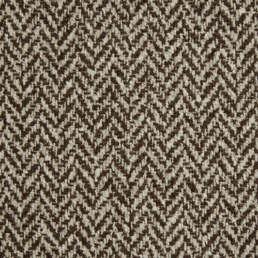 Textured fabric with a herringbone pattern in brown and beige.