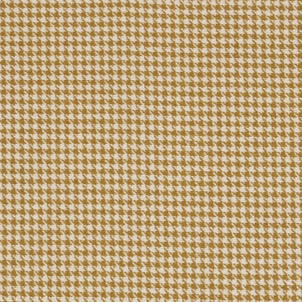 Ravensmere Woven Houndstooth Contract Upholstery Fabric Old Gold