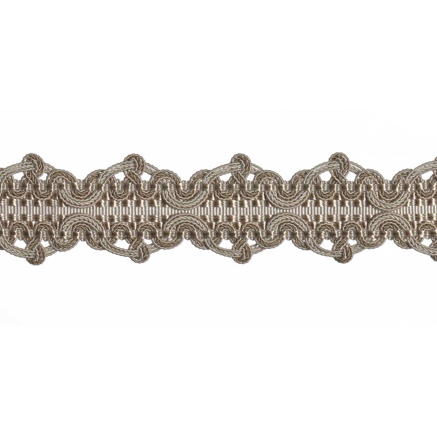 Decorative braid trim on a white background