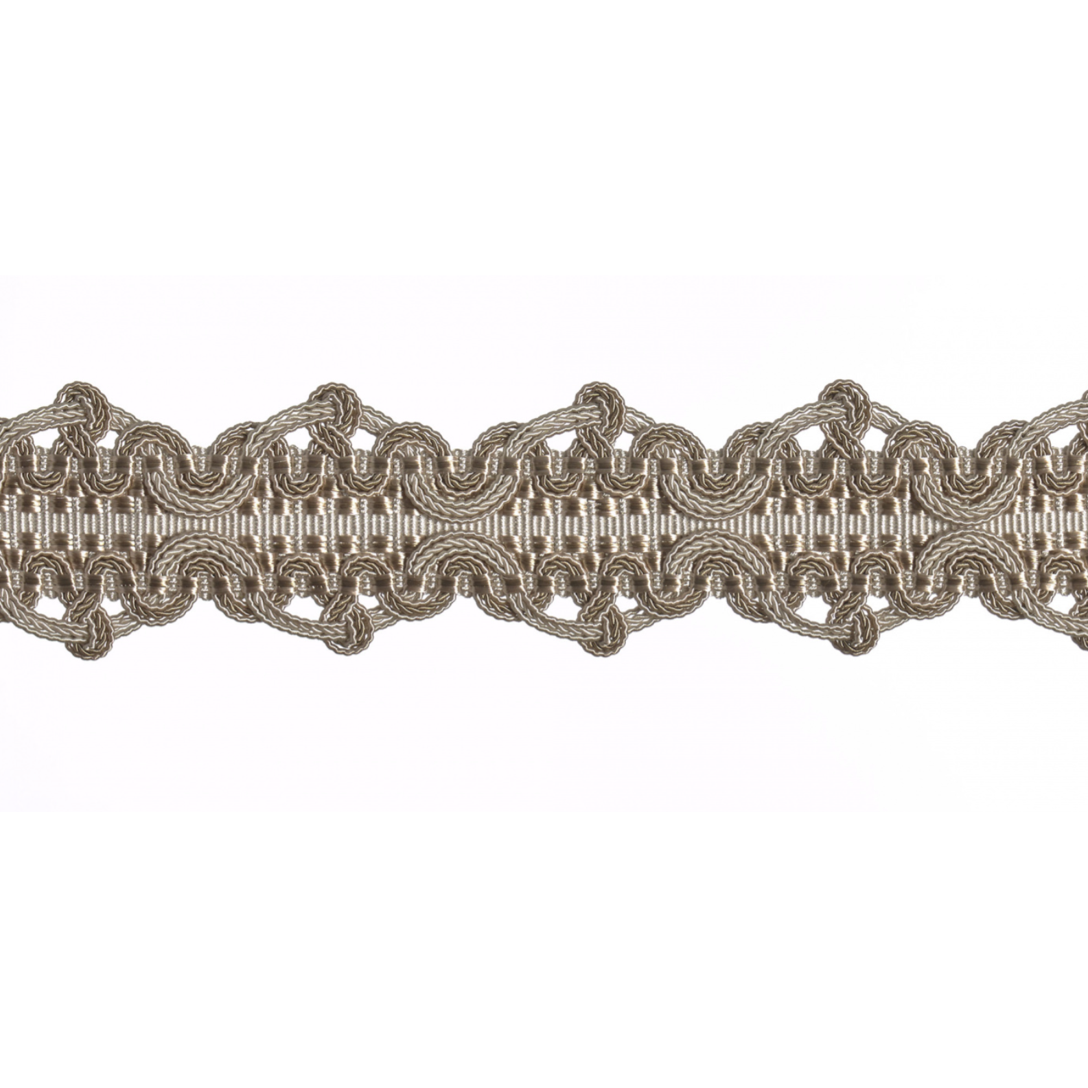 Decorative braid trim on a white background