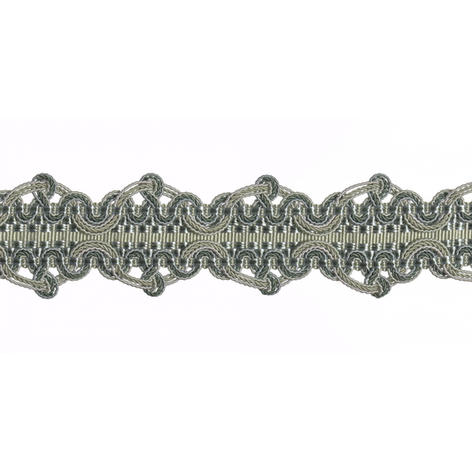Regal Braid Trim 50mm Regency Sage on a white background