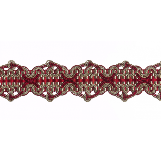 Regal Braid Trim 50mm Royal Garnet