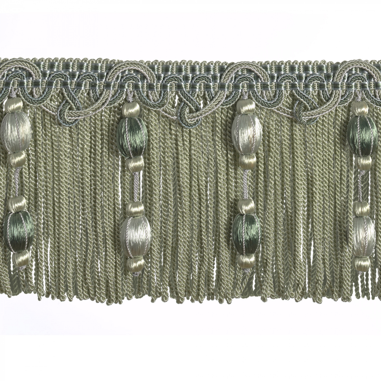 Regal Bullion Beaded Fringe 12cm Trim Imperial Sage
