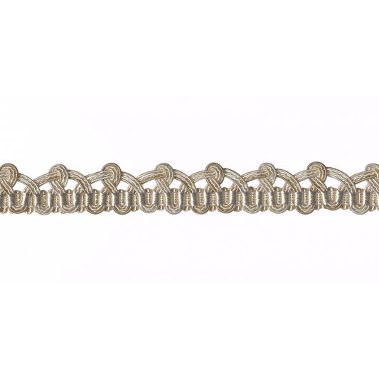 Decorative braided trim on a white background