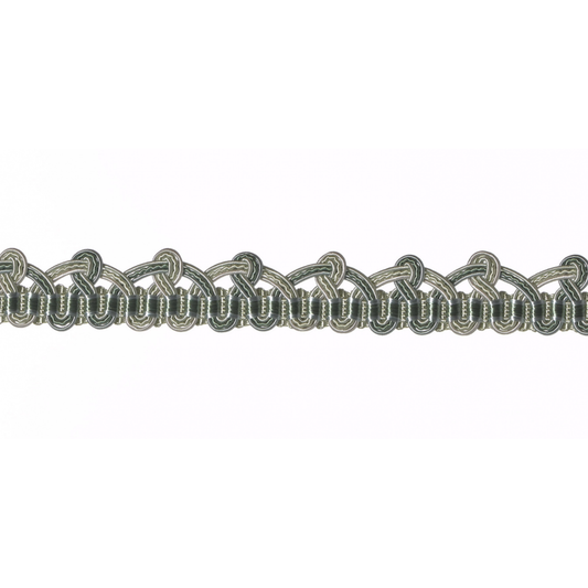 Decorative braided trim on a white background