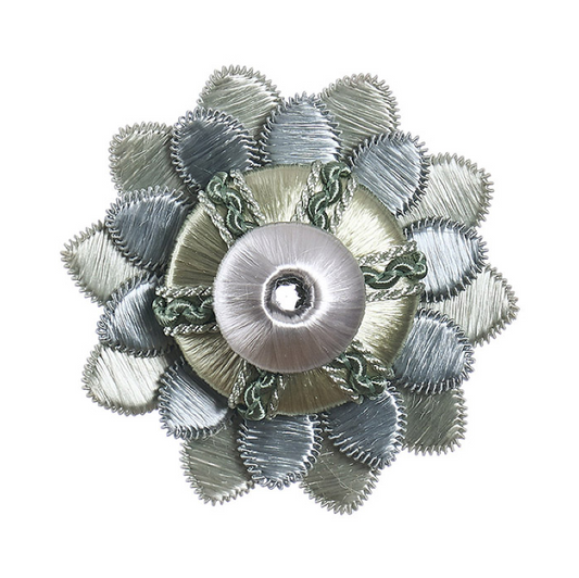 Regal Decorative 6cm Rosette Imperial Sage on a white background 