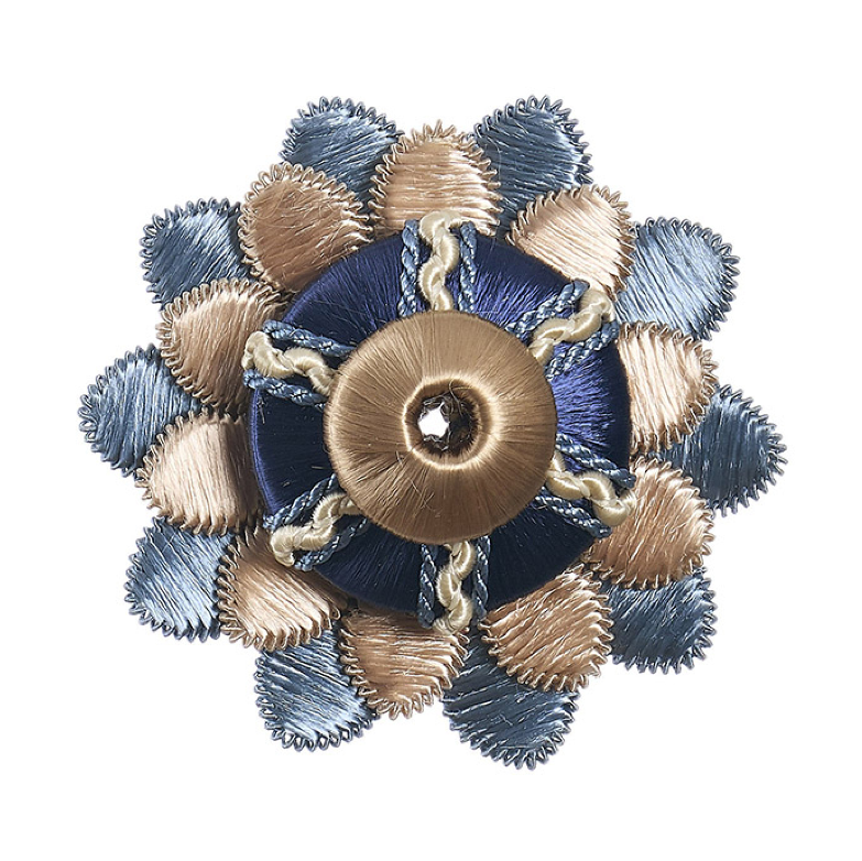Regal Decorative 6cm Rosette Sovereign Navy on a white background