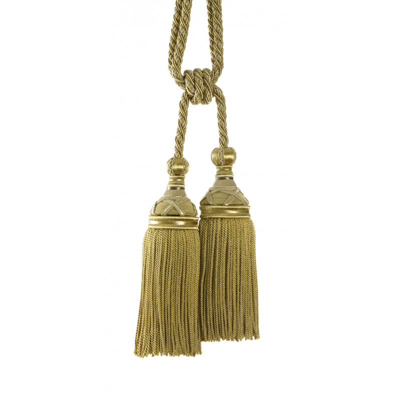 Regal Two Tassel Tieback Gilded Gold on a white background