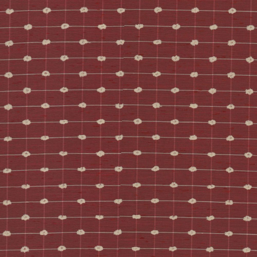 Bracklyn Woven Check Crimson Geometric Curtain Fabric